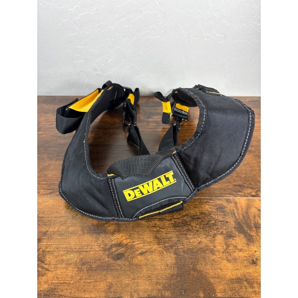 DeWalt Padded Heavy Duty Tool Belt Suspenders Adjustable Yoke DG5132 Black/Yel